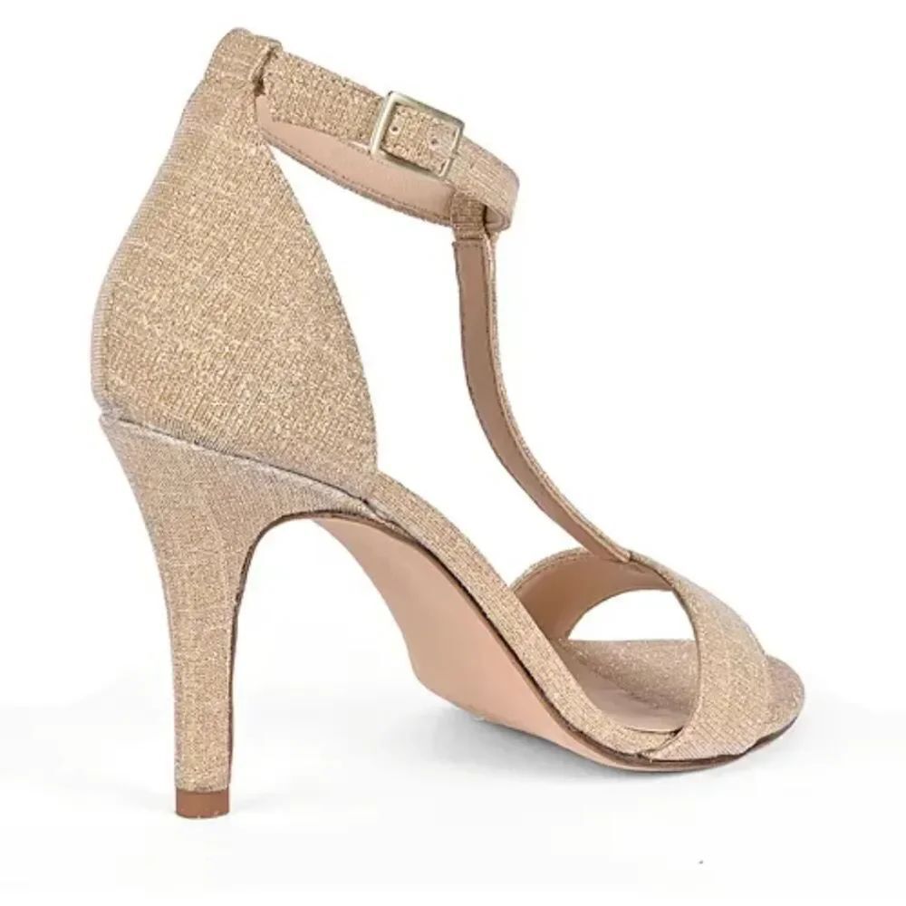 BANDOLINO GLITTER-MESH &RHINESTONES ZIPPER CLOSURE SANDAL